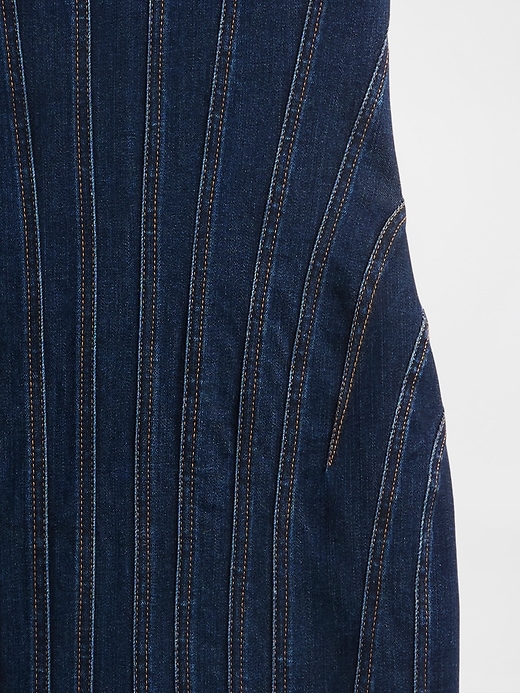 Image number 5 showing, GapStudio Seamed Denim Midi Dress