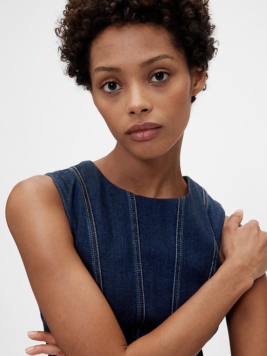 Image number 6 showing, GapStudio Seamed Denim Midi Dress