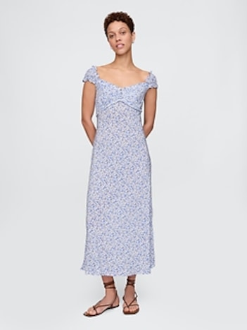 Crepe Sweetheart Maxi Dress