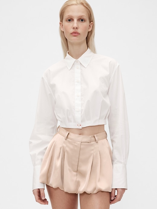 Image number 1 showing, GapStudio Poplin Cropped Shirt