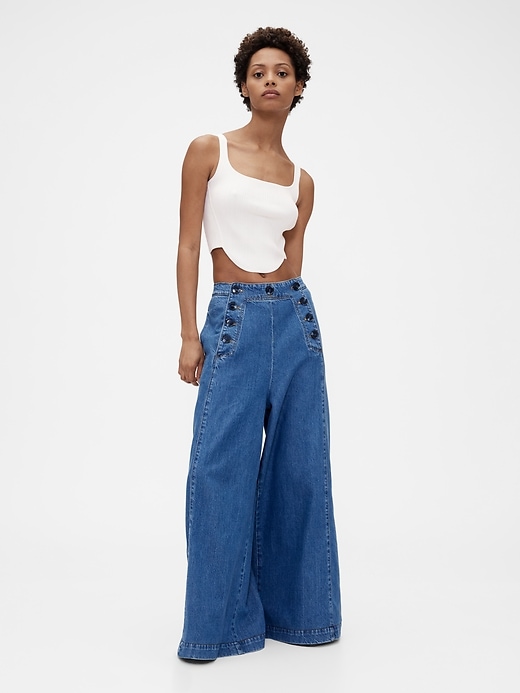 Image number 1 showing, GapStudio High Rise Denim Sailor Pants