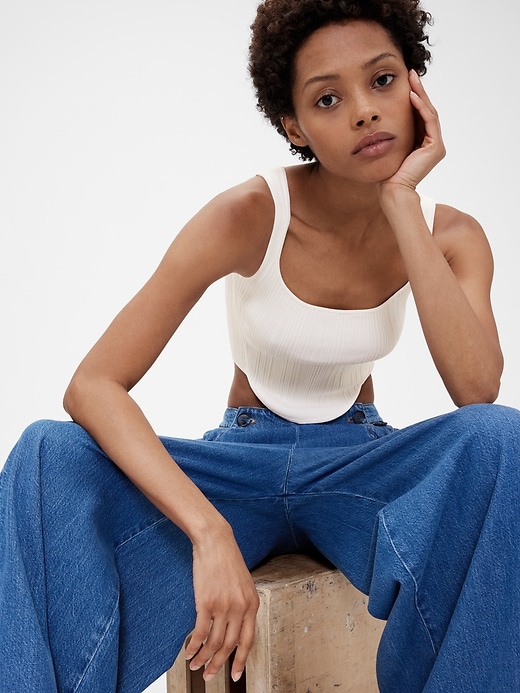 Image number 4 showing, GapStudio Knit Corset Top