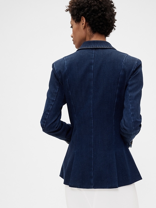 Image number 3 showing, GapStudio Denim Double-Breasted Tailored Blazer