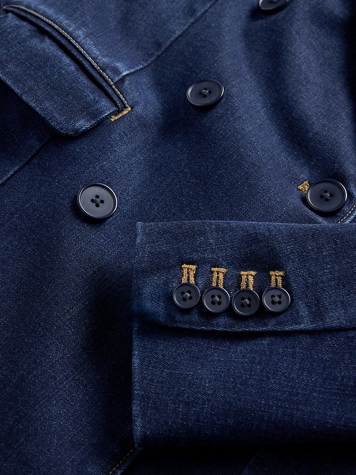 Image number 5 showing, GapStudio Denim Double-Breasted Tailored Blazer