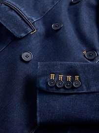 GapStudio Denim Double-Breasted Tailored Blazer