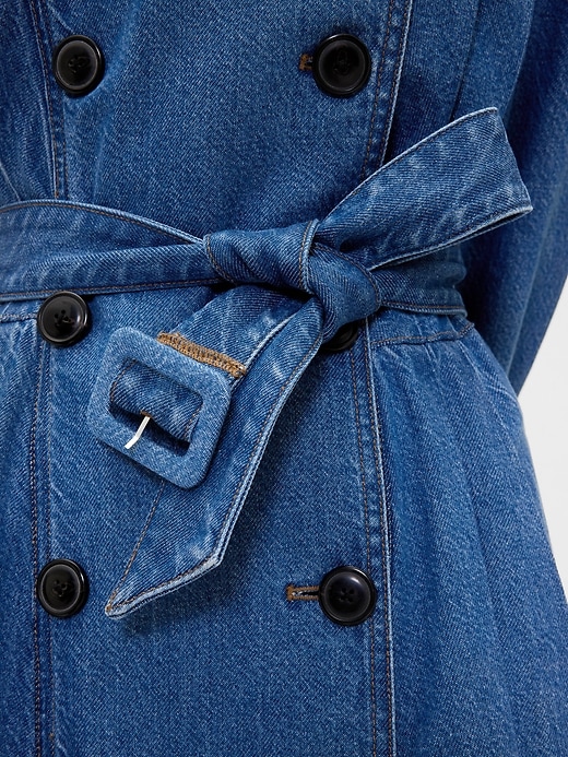 6 of 8 showing, with the color Medium wash of product GapStudio Denim Tailored Trench Coat