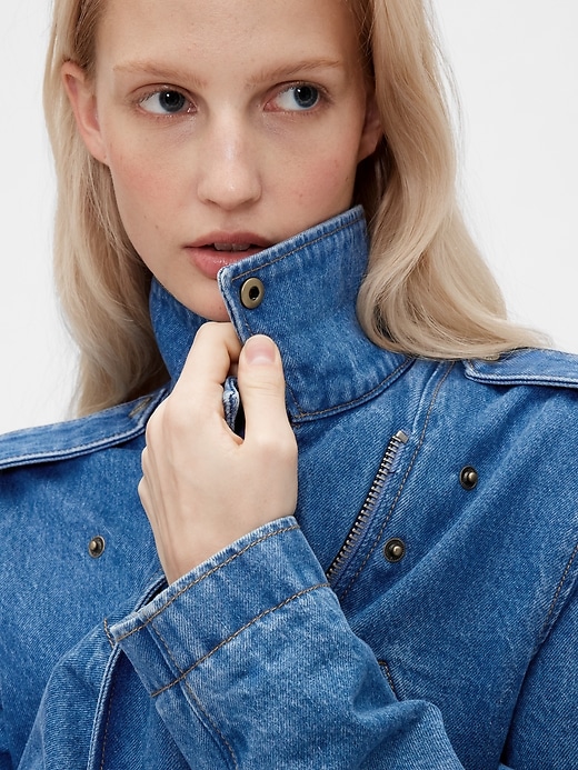Image number 5 showing, GapStudio Cropped Denim Moto Jacket