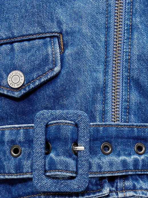 Image number 7 showing, GapStudio Cropped Denim Moto Jacket