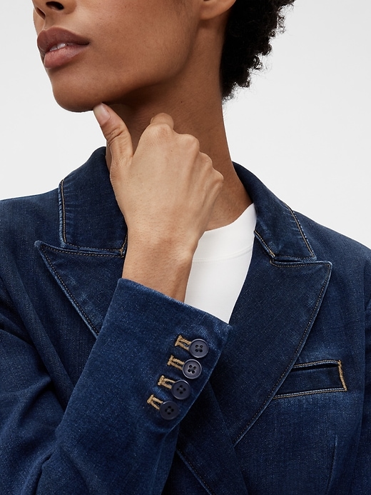 Image number 2 showing, GapStudio Denim Double-Breasted Tailored Blazer