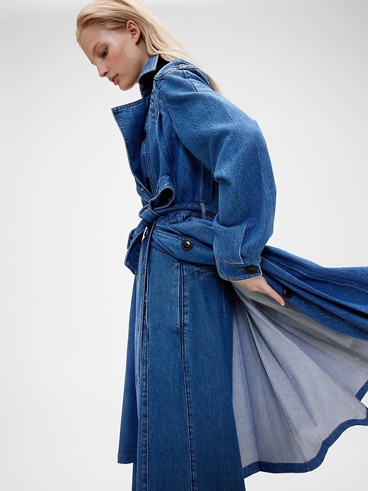 5 of 8 showing, with the color Medium wash of product GapStudio Denim Tailored Trench Coat