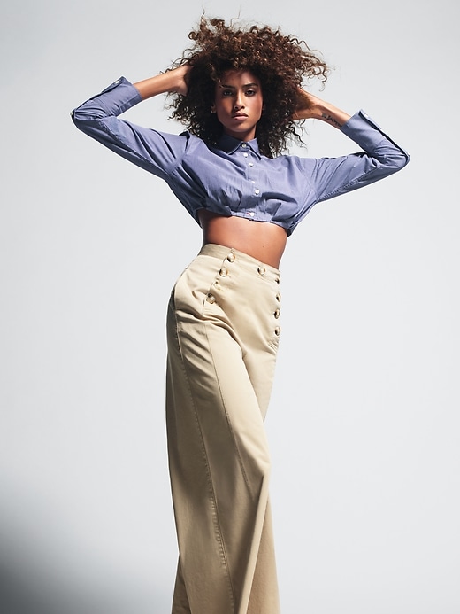 Image number 8 showing, GapStudio Poplin Cropped Shirt