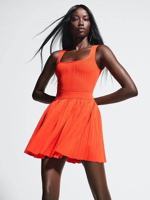 Image number 8 showing, GapStudio Rib Pleated Mini Dress