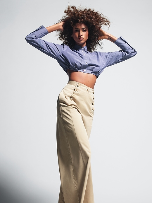Image number 7 showing, GapStudio High Rise Twill Sailor Pants