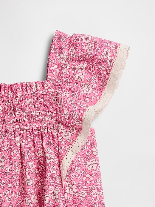 Image number 4 showing, Baby & Toddler Poplin Flutter-Sleeve Dress