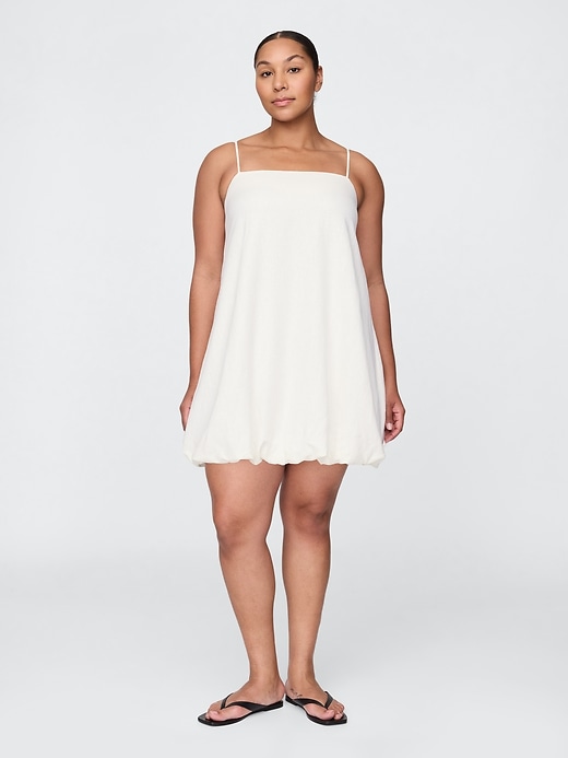 Image number 5 showing, Linen-Blend Mini Bubble Dress