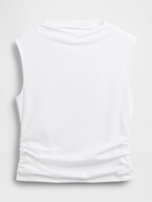 Image number 4 showing, Modern Funnel-Neck Ruched Cropped Tank Top