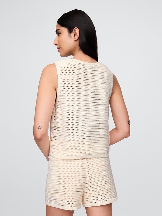 Image number 3 showing, 100% Cotton Crochet Hook-Front Vest