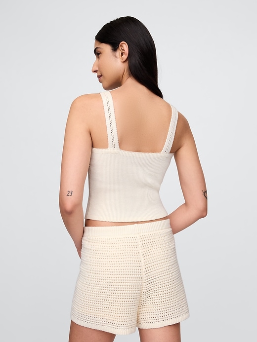 Image number 3 showing, Crochet Cropped Sweater Tank Top