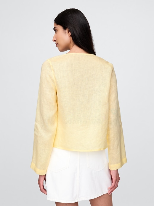 Image number 2 showing, 100% Linen Tie-Front Shirt