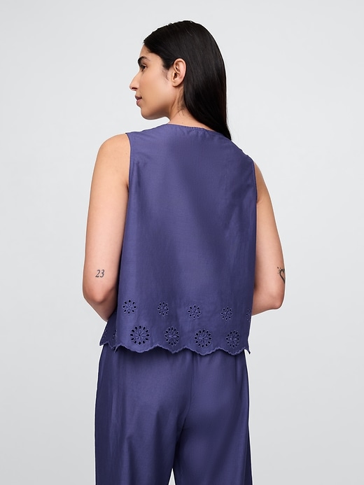Image number 3 showing, Eyelet Hem PJ Top