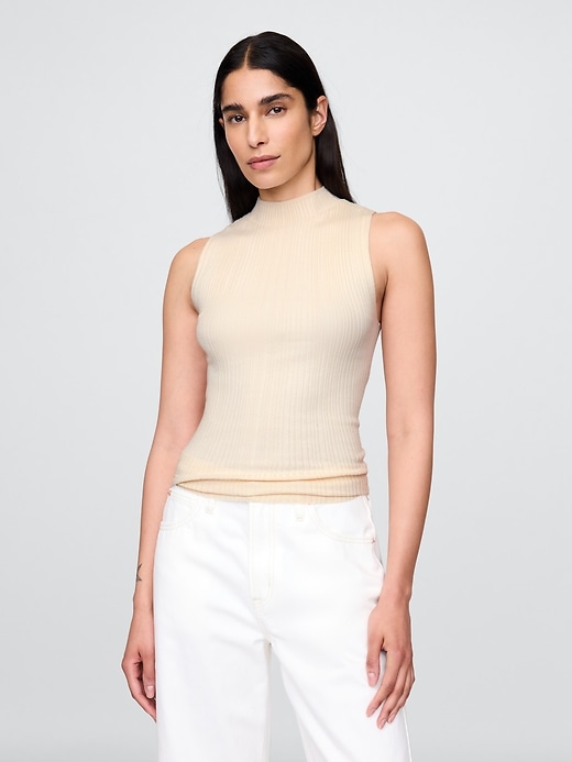 Image number 1 showing, Mockneck Rib Tank Top