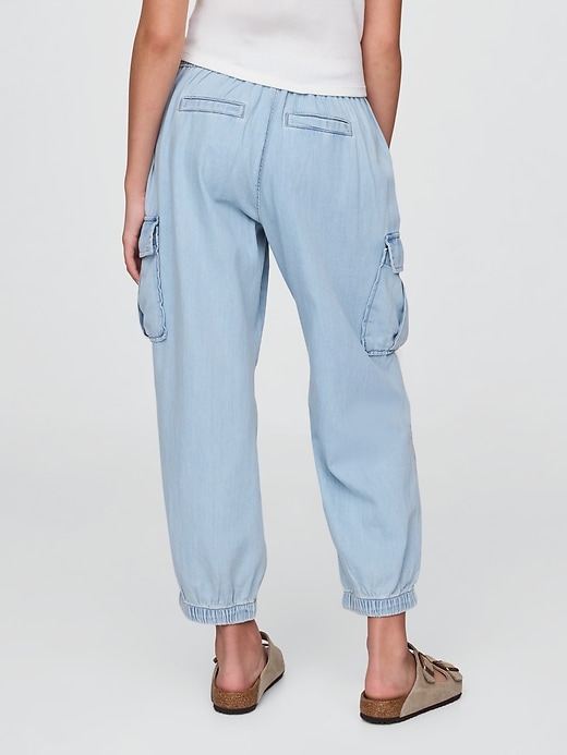 Image number 3 showing, Kids Denim Cargo Parachute Pants