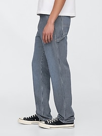UltraSoft Denim Stripe Straight Carpenter Jeans