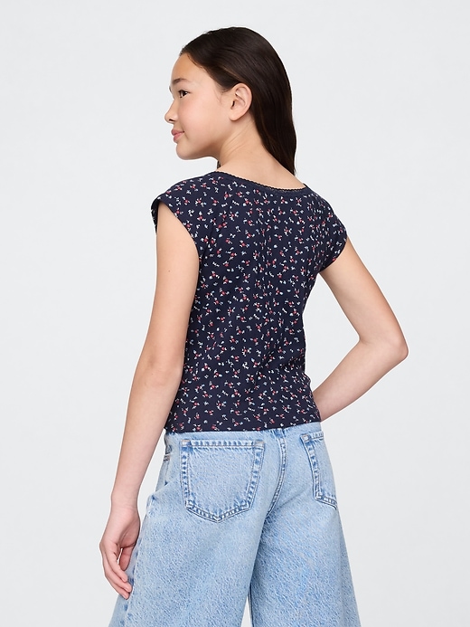 Image number 3 showing, Kids Lace-Trim Pointelle T-Shirt