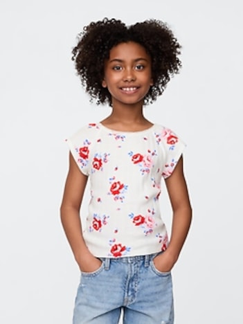 Kids Lace-Trim Pointelle T-Shirt