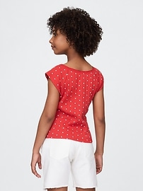 Kids Lace-Trim Pointelle T-Shirt