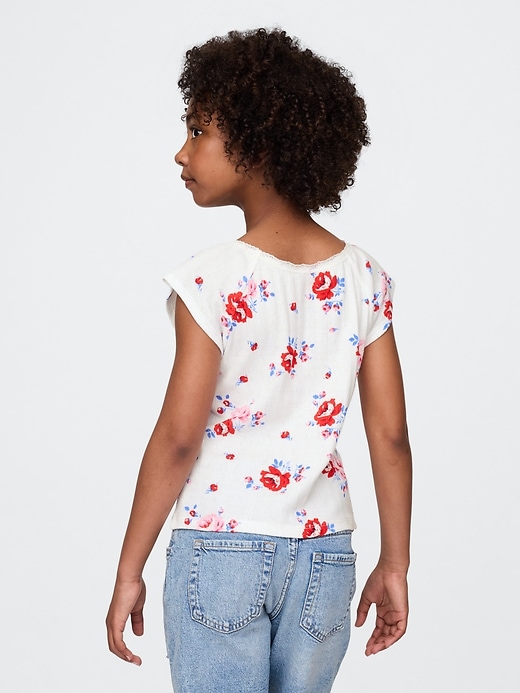 Image number 3 showing, Kids Lace-Trim Pointelle T-Shirt