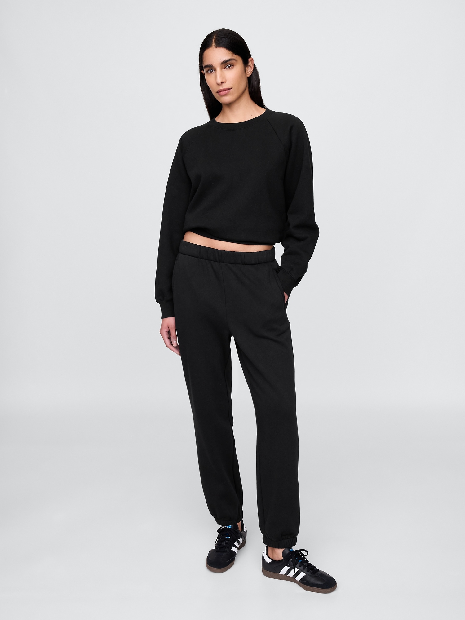 High Rise VintageSoft Boyfriend Joggers - Black