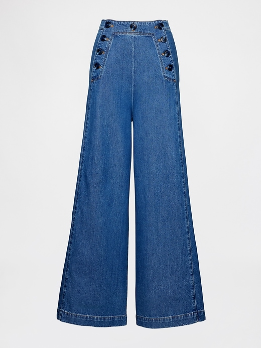 Image number 6 showing, GapStudio High Rise Denim Sailor Pants