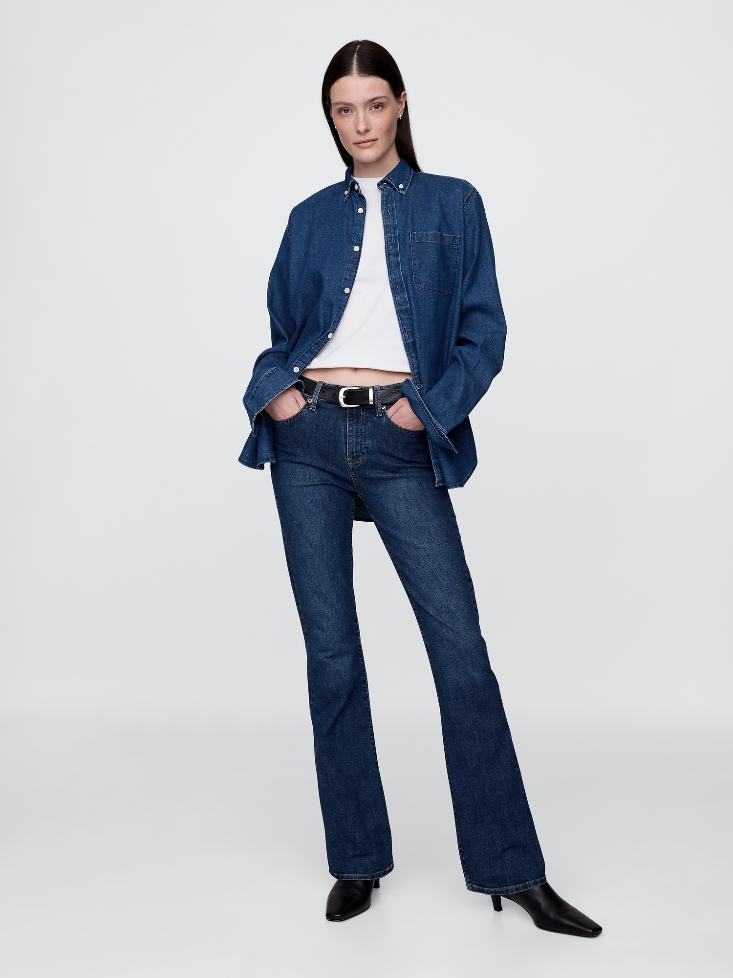 Mid Rise Baby Boot Jeans