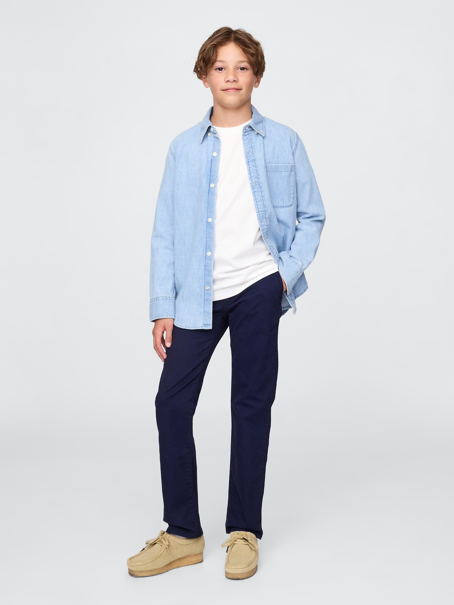 Детские брюки Gap Kids Uniform Straight-Fit Stretch Khakis