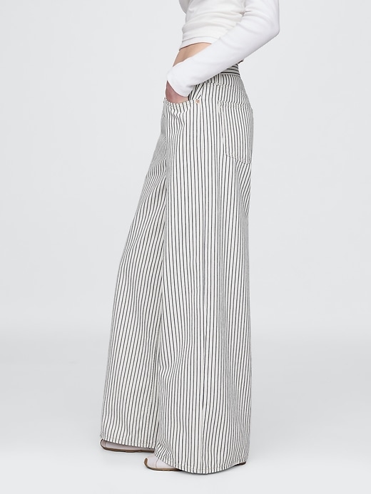 Image number 3 showing, Mid Rise Denim Stripe Baggy Jeans