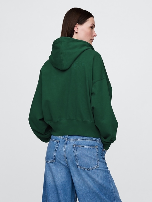 Image number 3 showing, French Terry Oversized Zip Wedge Hoodie