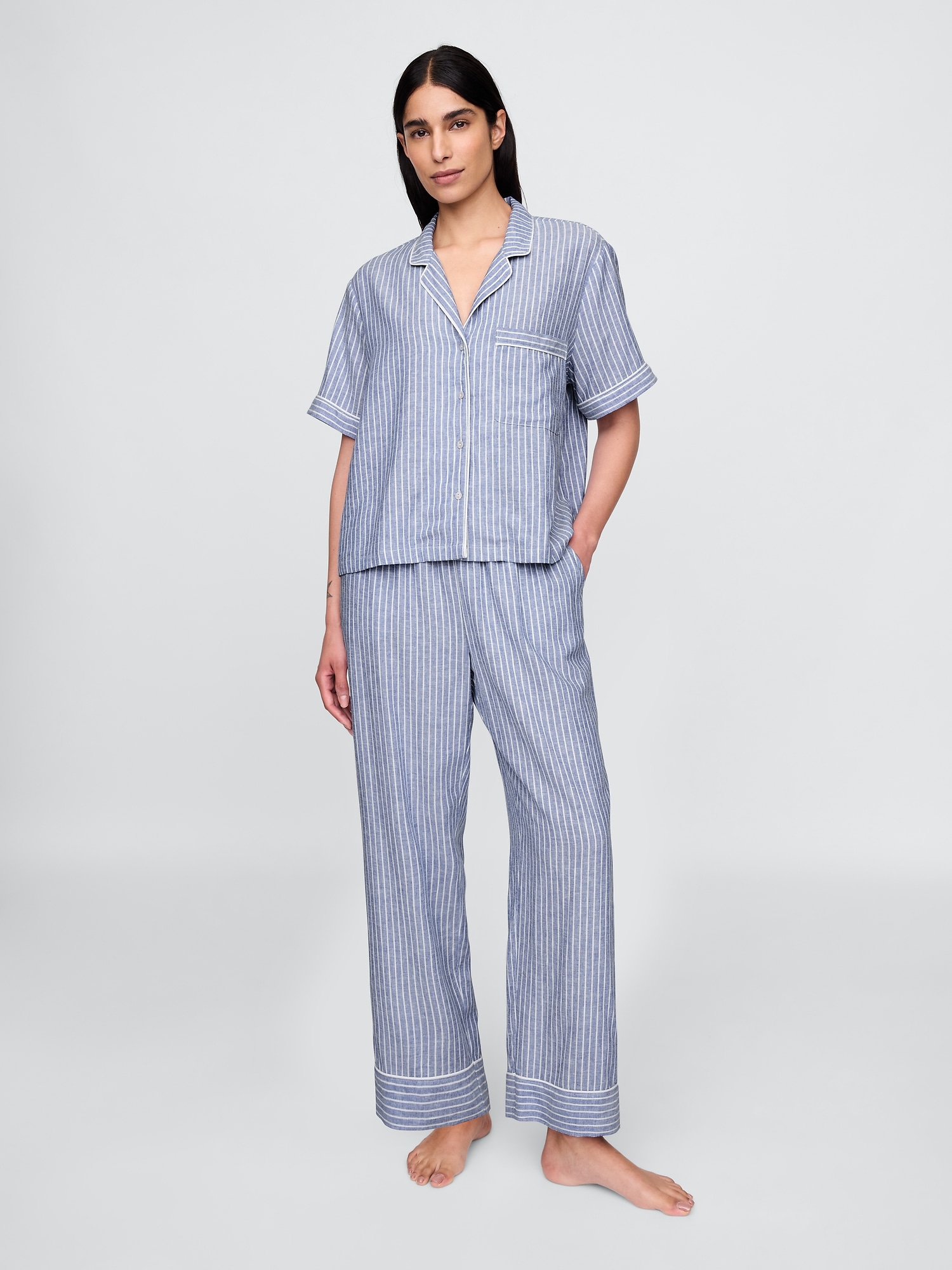 Linen-Blend PJ Pants