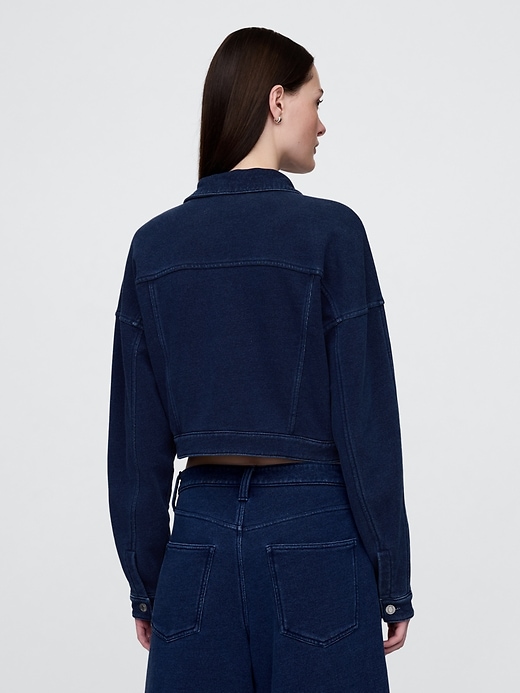 Image number 3 showing, French Terry Cropped Icon Denim Jacket