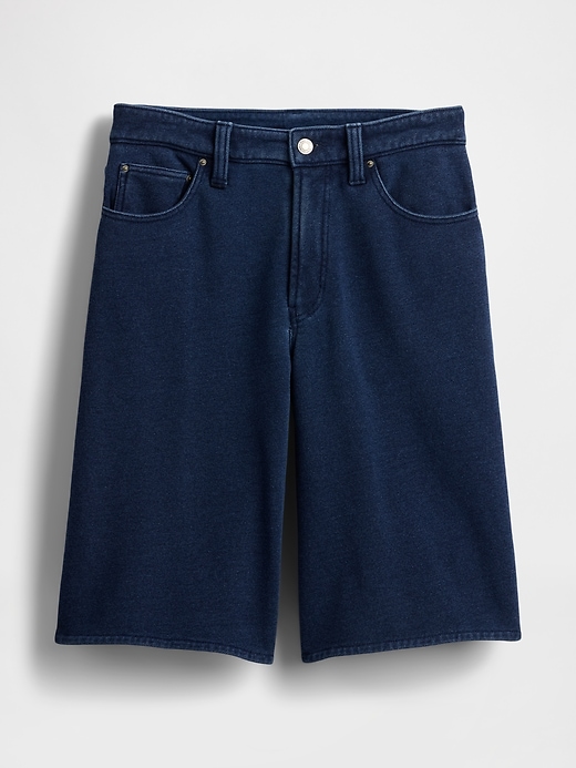 Image number 5 showing, 11" Mid Rise French Terry Denim Longline Shorts