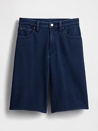 11" Mid Rise French Terry Denim Longline Shorts