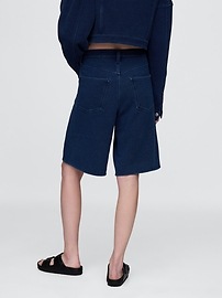 11" Mid Rise French Terry Denim Longline Shorts