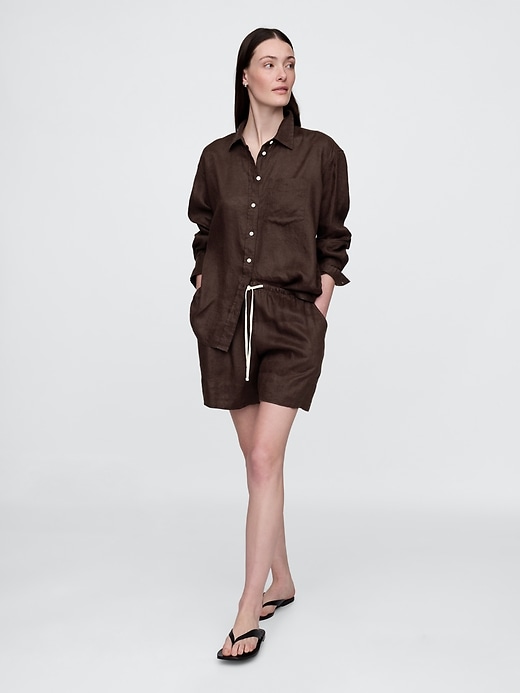 Image number 6 showing, 100% Linen Easy Shorts