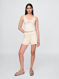 Crochet Sweater Crop Tank Top