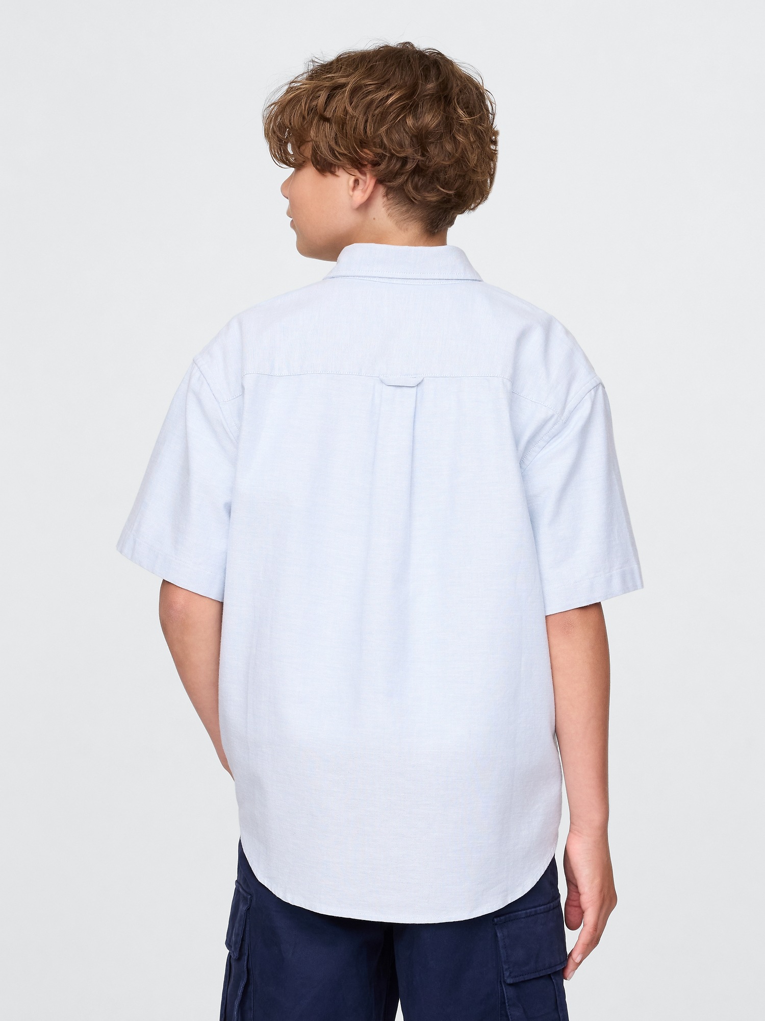 Детские рубашки Gap Kids Uniform Relaxed Oxford Shirt — фото 3