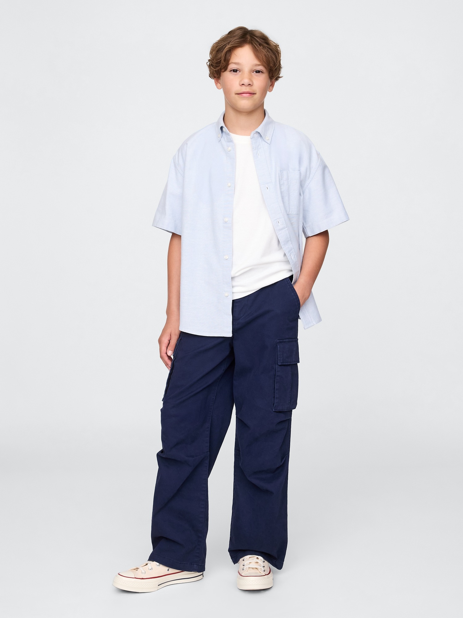 Детские рубашки Gap Kids Uniform Relaxed Oxford Shirt — фото 4
