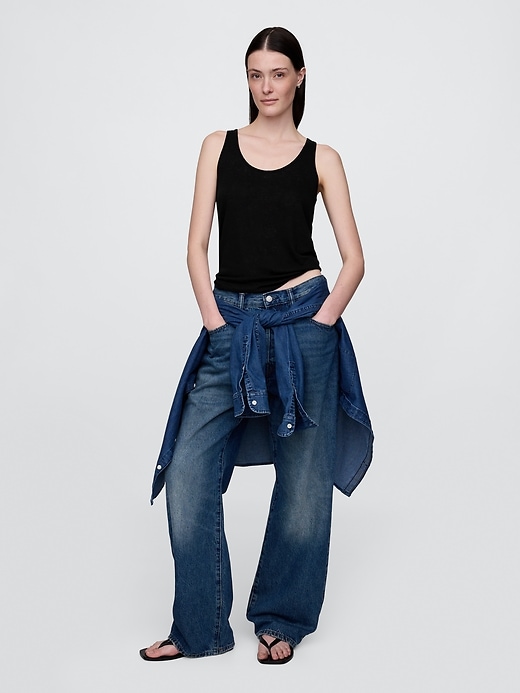 Image number 2 showing, Linen-Blend Racerback Tank Top