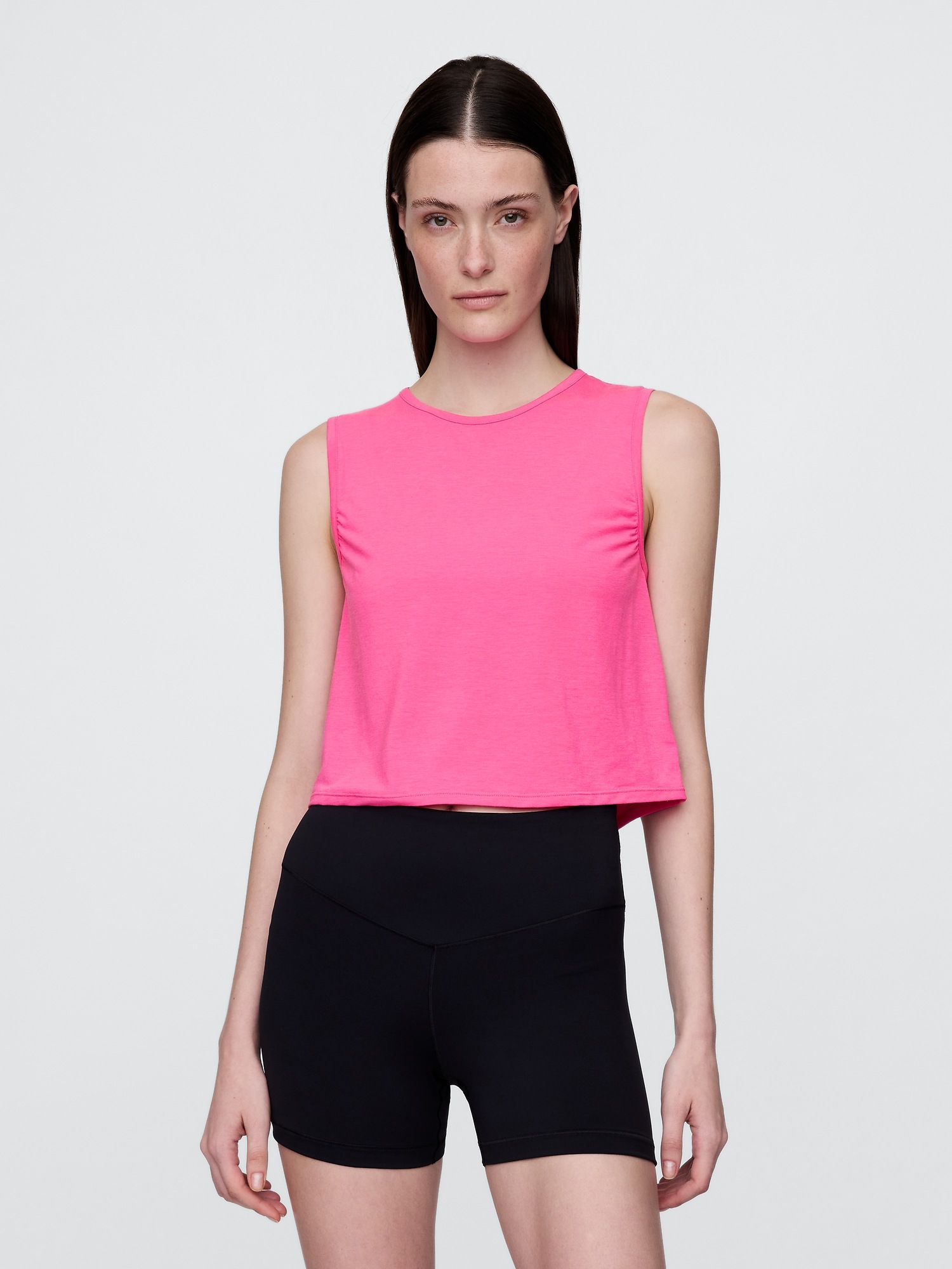 Gap Fit Breathe Cropped Muscle Tank Top In Phoebe Pink