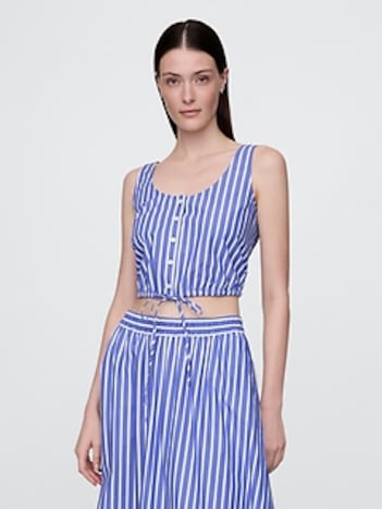 Cinched-Hem Cropped Top