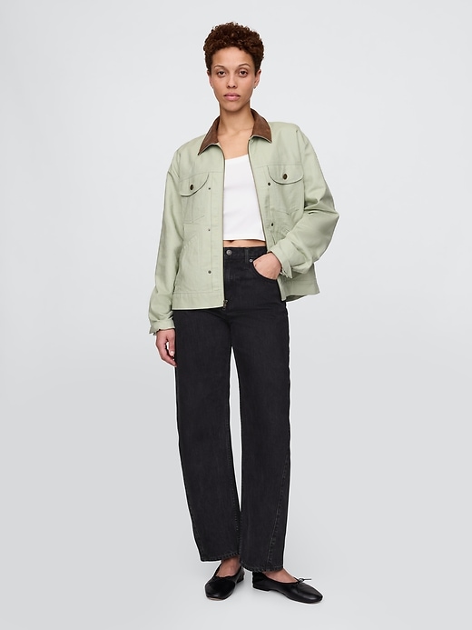 Image number 6 showing, Linen-Cotton Trucker Jacket